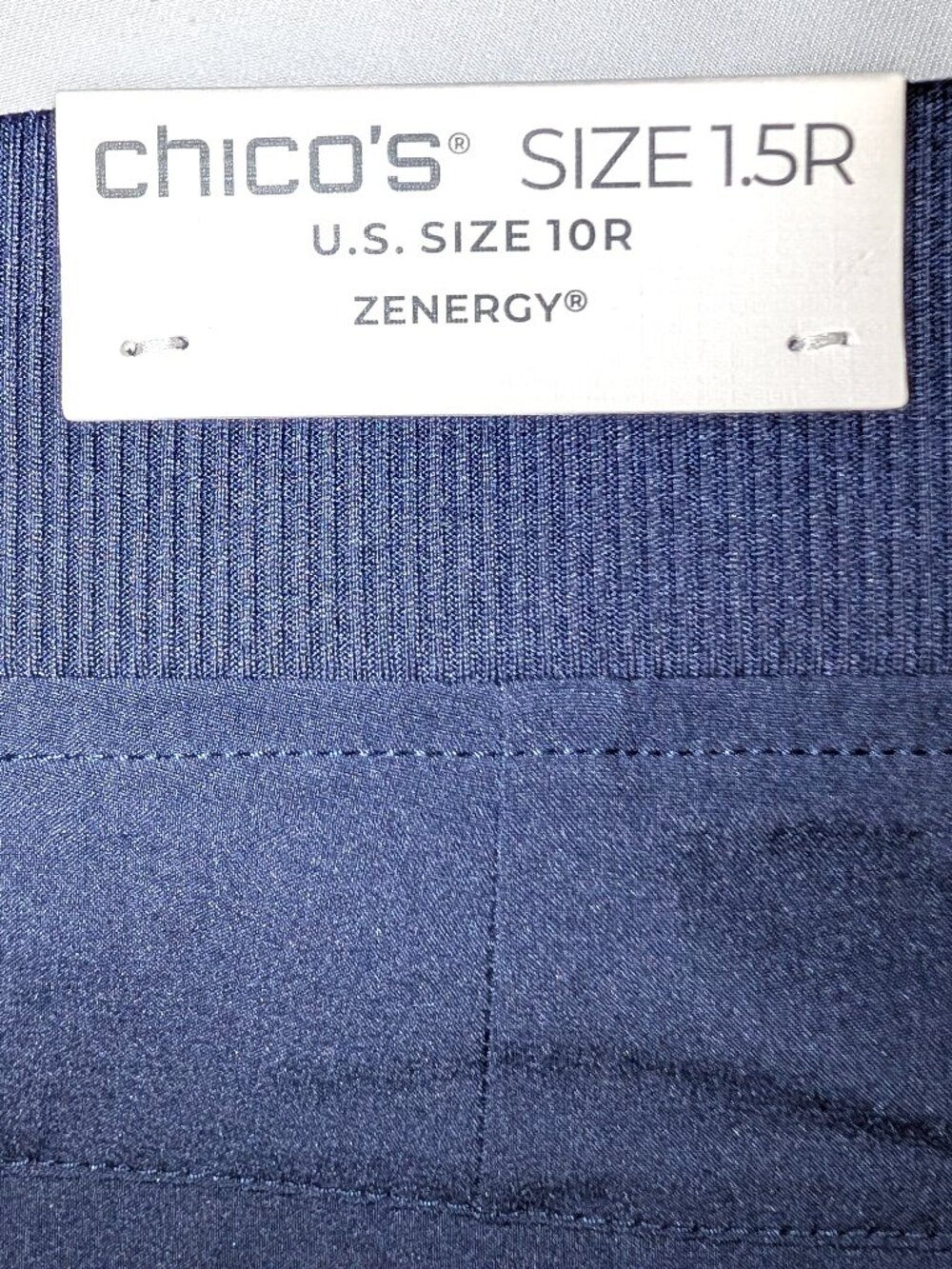 NWT Chico's | Zenergy UPF Rib Mix Ankle Pants Navy Blue Athleisure | Size US 10 - Picture 8 of 13